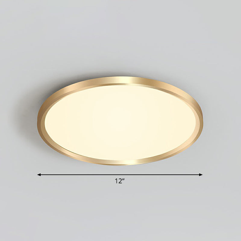 Lampada da incasso a soffitto circolare per camera da letto, lampada da incasso a LED in acrilico semplicità in oro