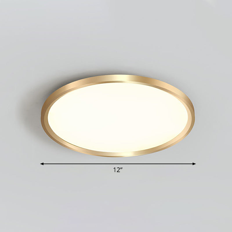 Lampada da incasso a soffitto circolare per camera da letto, lampada da incasso a LED in acrilico semplicità in oro