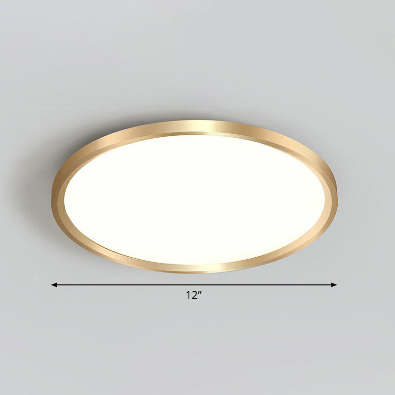 Lampada da incasso a soffitto circolare per camera da letto, lampada da incasso a LED in acrilico semplicità in oro