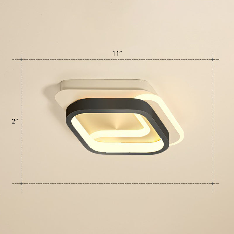 Luminaria de techo geométrico minimalista Iluminación de luz de montaje de LED de pasillo acrílico