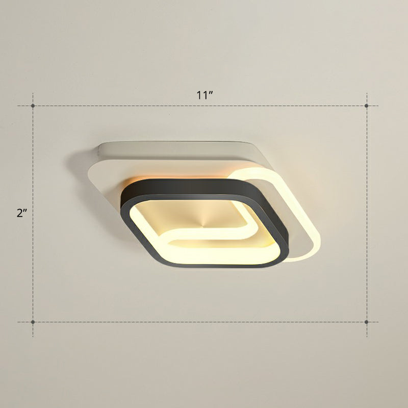 Luminaria de techo geométrico minimalista Iluminación de luz de montaje de LED de pasillo acrílico