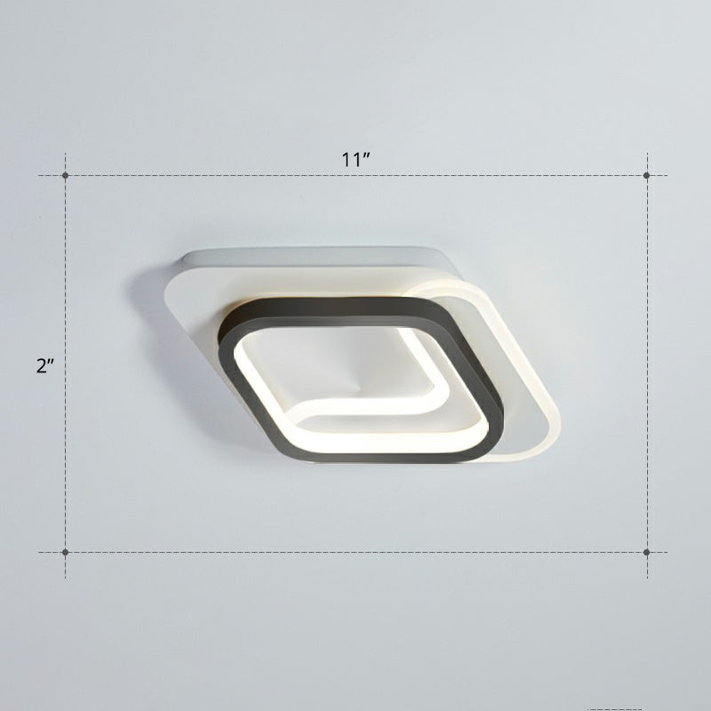 Luminaria de techo geométrico minimalista Iluminación de luz de montaje de LED de pasillo acrílico