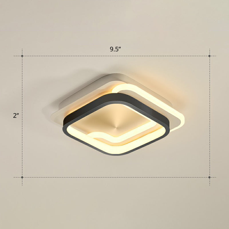 Luminaria de techo geométrico minimalista Iluminación de luz de montaje de LED de pasillo acrílico