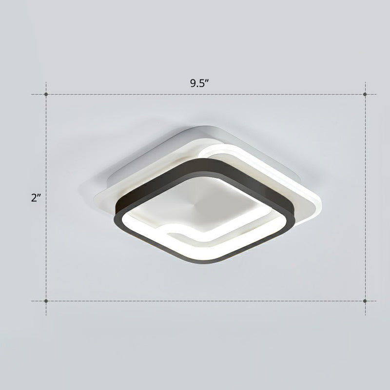 Luminaria de techo geométrico minimalista Iluminación de luz de montaje de LED de pasillo acrílico