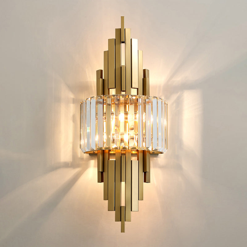 Brass Sticks Wand SCONCE LICHTING POSTMODERN 2-LICHT CRYSTAL WANDEL MOUT LICHTBRIJKING