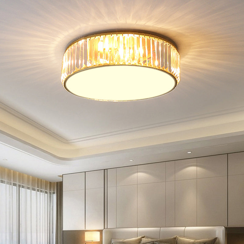 Drum Slaapkamer LED Flush Licht Kristal Staaf Modern Flush Mount Plafond Licht Profiel