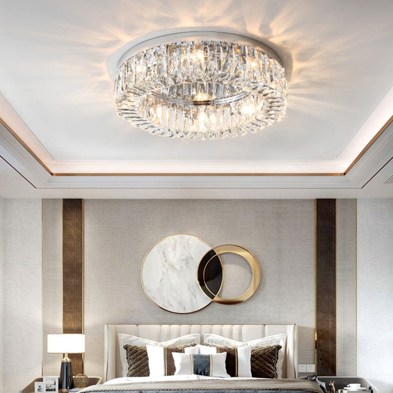 Beveled Cut Crystal Ring Flush Light Halterung Einfache Style Flush Mount Ceiling Light für Schlafzimmer