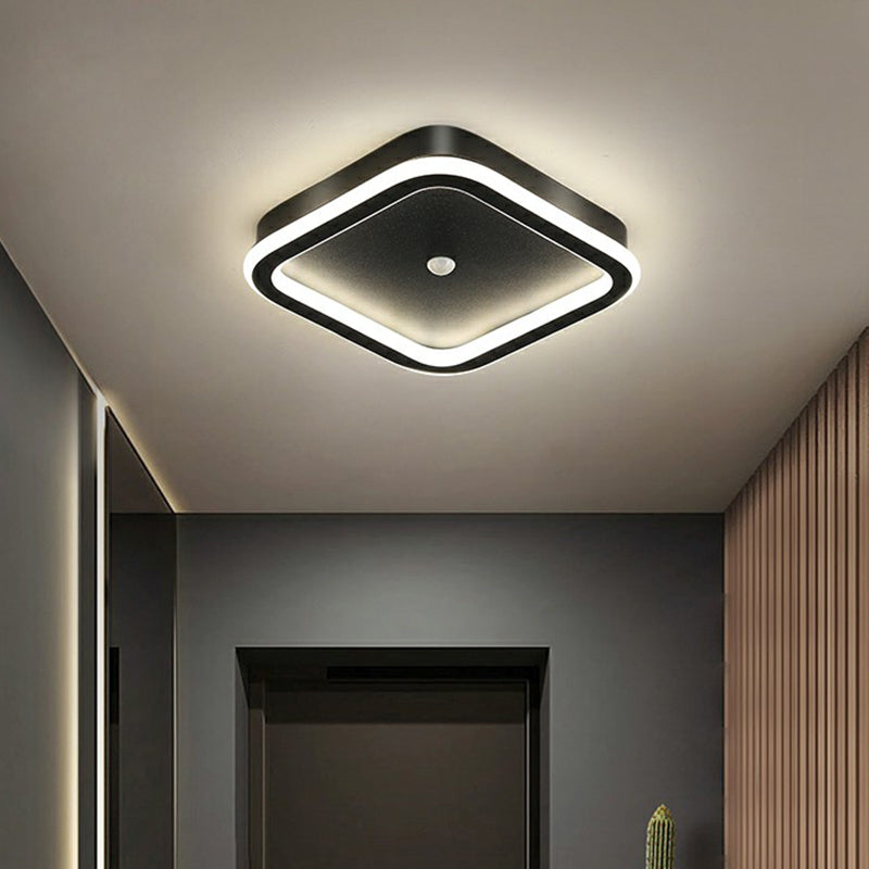 Geometric Shaped LED Ceiling Light Minimalism Metal Corridor Flush Mount Lighting Fixture