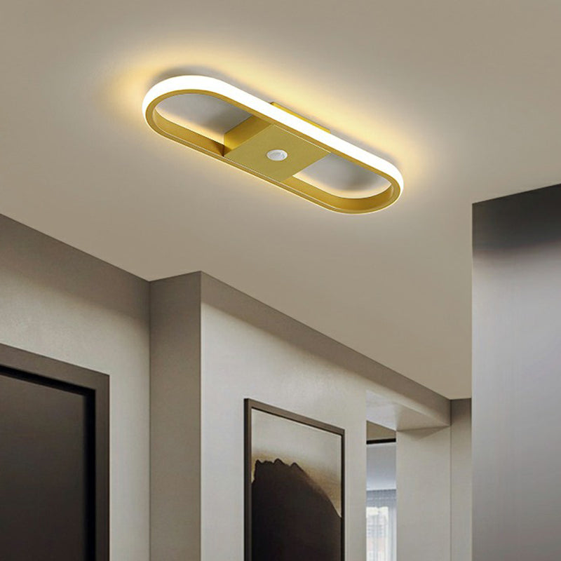 Geometric Shaped LED Ceiling Light Minimalism Metal Corridor Flush Mount Lighting Fixture