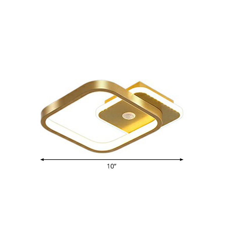 Geometric Shaped LED Ceiling Light Minimalism Metal Corridor Flush Mount Lighting Fixture