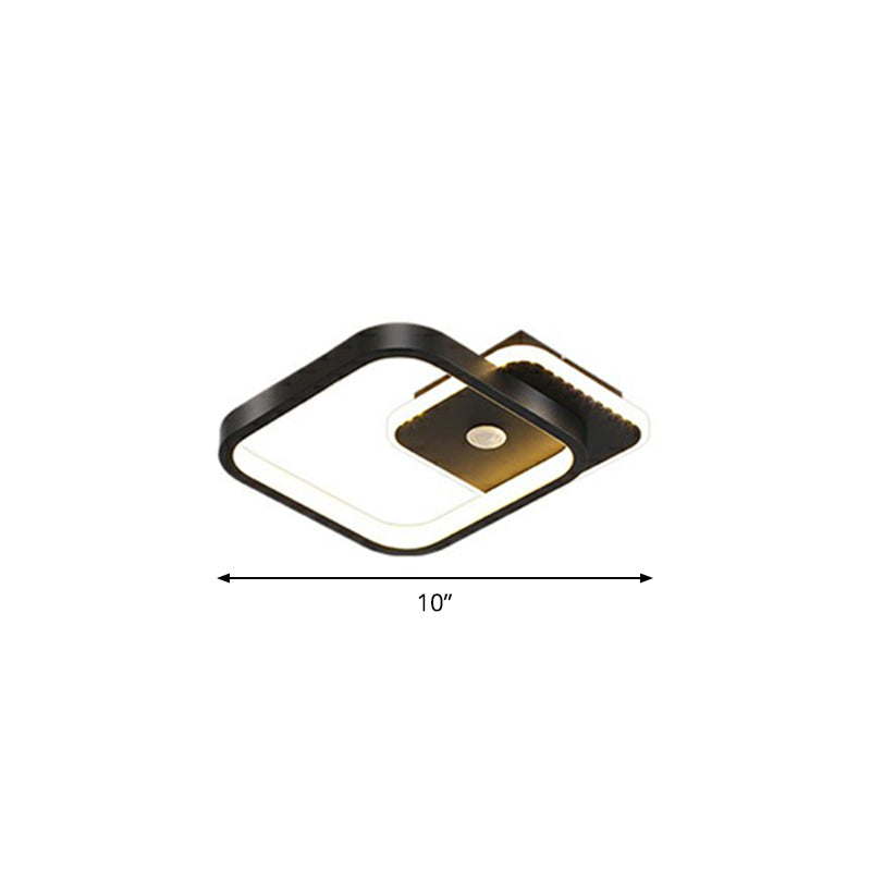 Geometric Shaped LED Ceiling Light Minimalism Metal Corridor Flush Mount Lighting Fixture