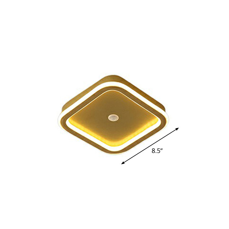 Geometric Shaped LED Ceiling Light Minimalism Metal Corridor Flush Mount Lighting Fixture
