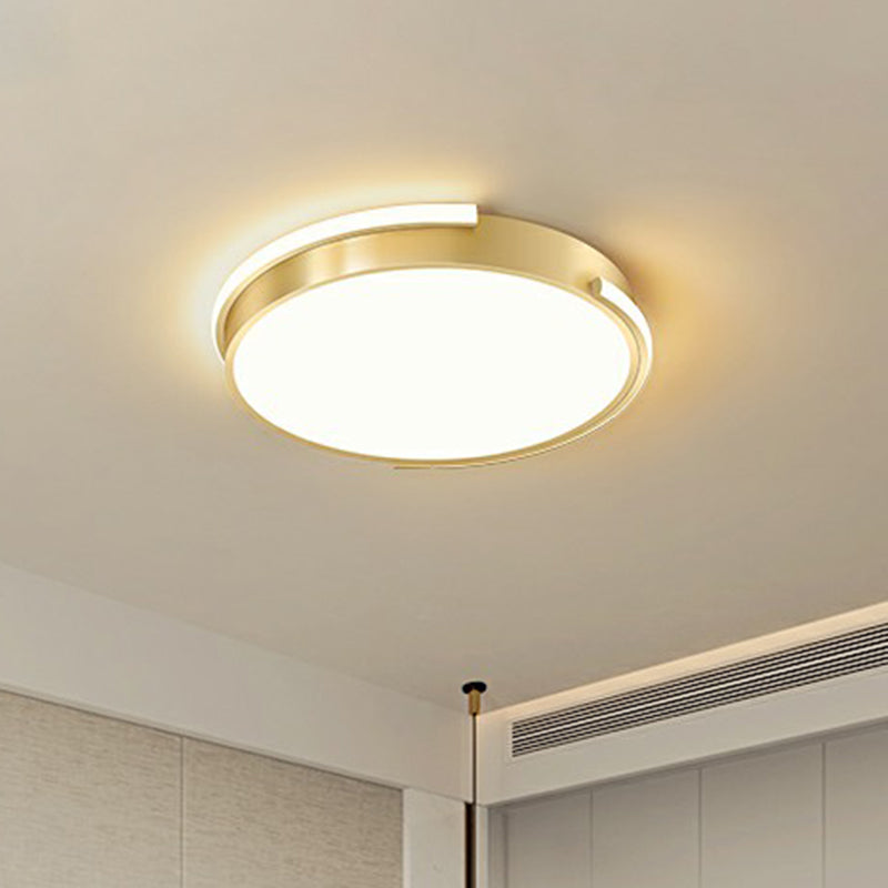 Metallisch Geometrische Form Deckenleuchte Minimalistisch Gebürstetes Gold LED Bündig Montieren Licht