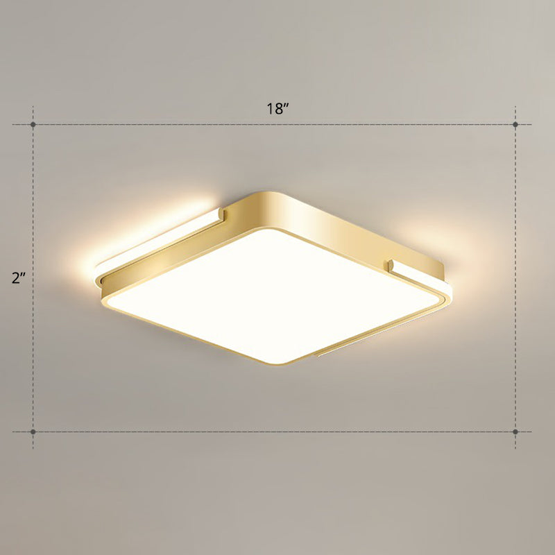 Metallisch Geometrische Form Deckenleuchte Minimalistisch Gebürstetes Gold LED Bündig Montieren Licht