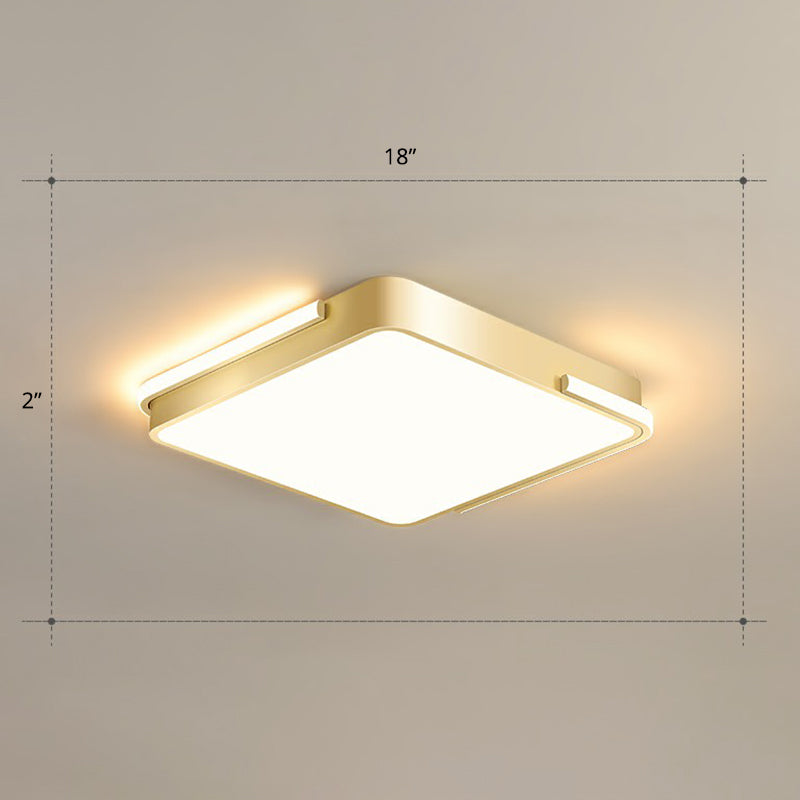 Metallisch Geometrische Form Deckenleuchte Minimalistisch Gebürstetes Gold LED Bündig Montieren Licht