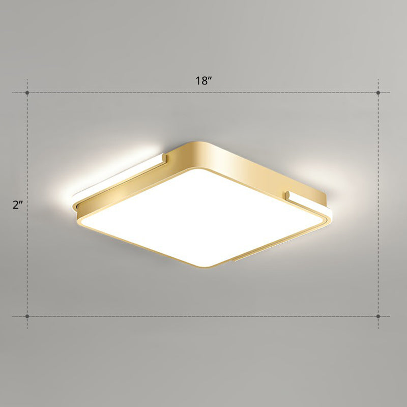 Metallisch Geometrische Form Deckenleuchte Minimalistisch Gebürstetes Gold LED Bündig Montieren Licht