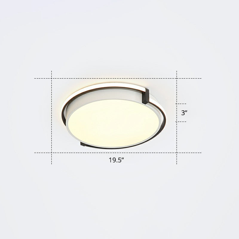 Nordic Circle LED Flush Mount Fixture Metal Corridor Ceiling Mount Light with Acrylic Diffuser