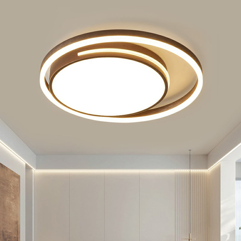 Nordic Round Ceiling Flush Mount Light Metal Corridor LED Flush Mount Lamp in White