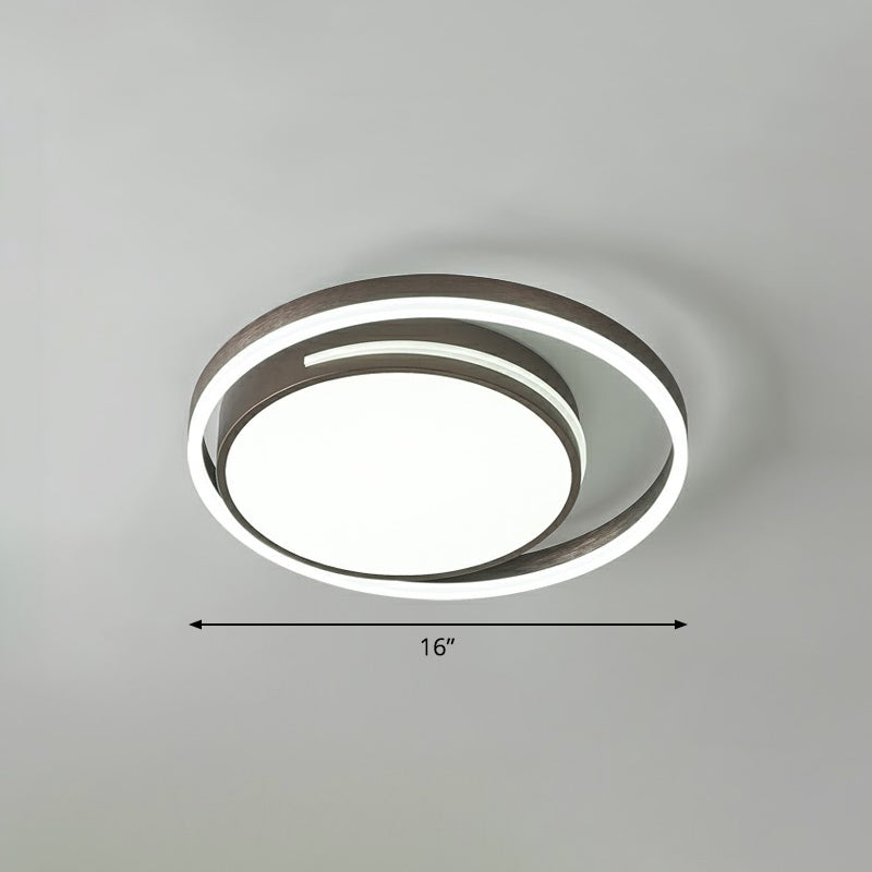 Nordic Round Ceiling Flush Mount Light Metal Corridor LED Flush Mount Lamp in White