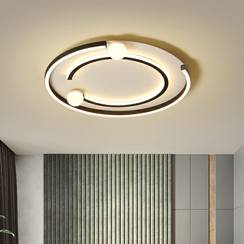 Geometrische slaapkamer LED-inbouwlamp Acryl minimalistische inbouwplafondlamp in zwart