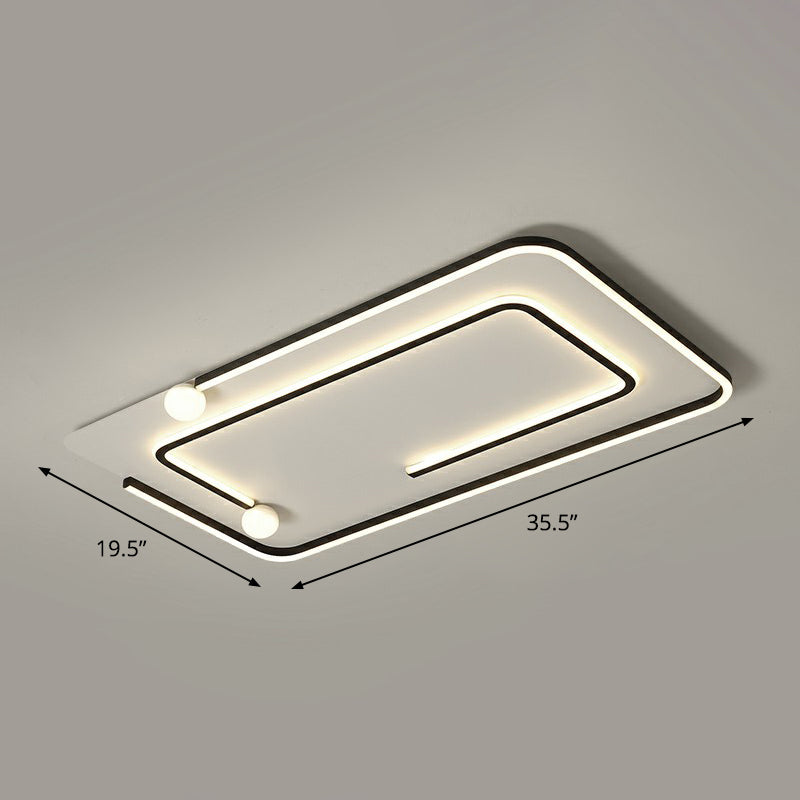 Geometrische slaapkamer LED-inbouwlamp Acryl minimalistische inbouwplafondlamp in zwart