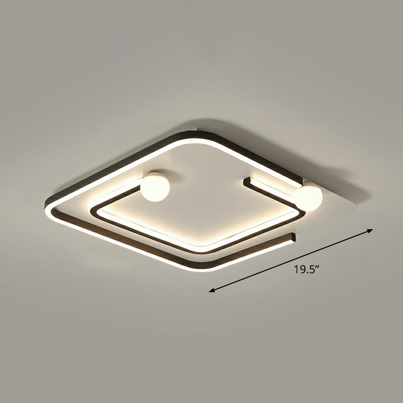 Geometrische slaapkamer LED-inbouwlamp Acryl minimalistische inbouwplafondlamp in zwart