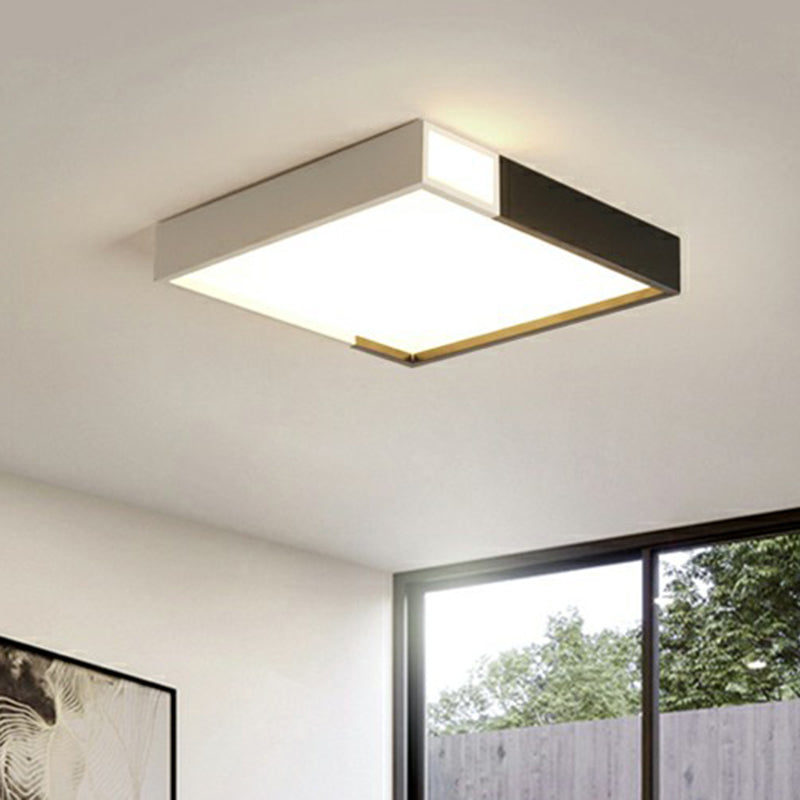 Slaapkamer plafondmontage verlichting moderne zwarte inbouw met geometrische acryl kap