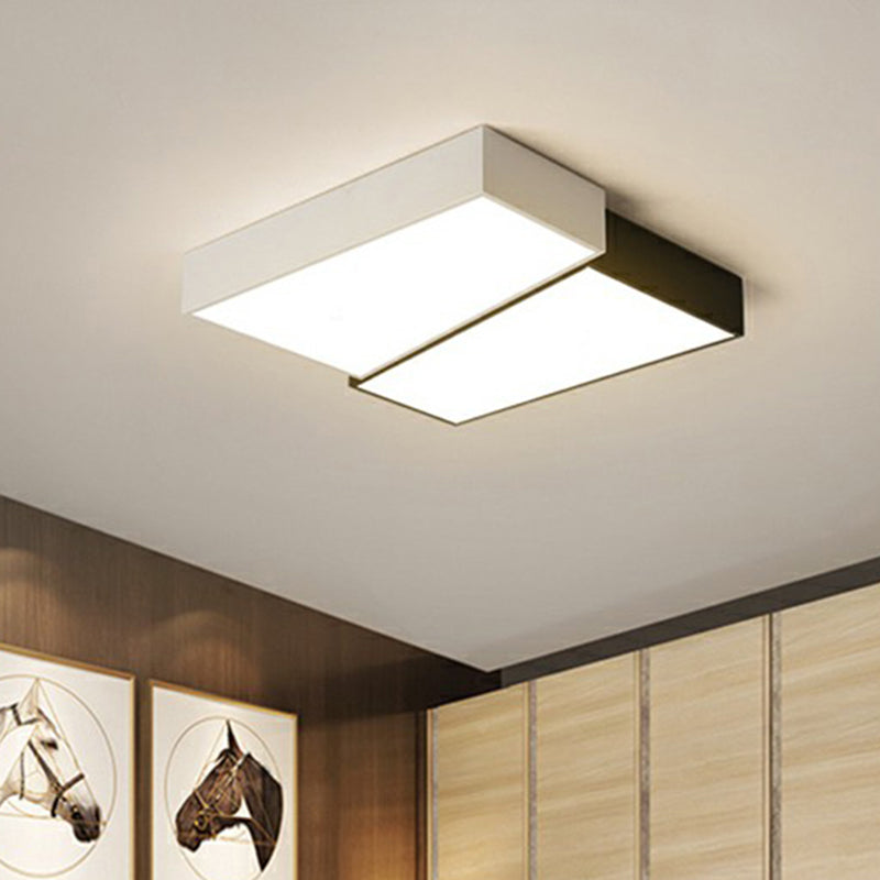 Slaapkamer plafondmontage verlichting moderne zwarte inbouw met geometrische acryl kap