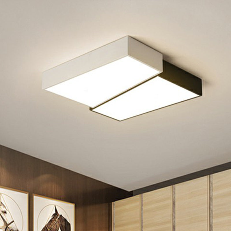 Slaapkamer plafondmontage verlichting moderne zwarte inbouw met geometrische acryl kap