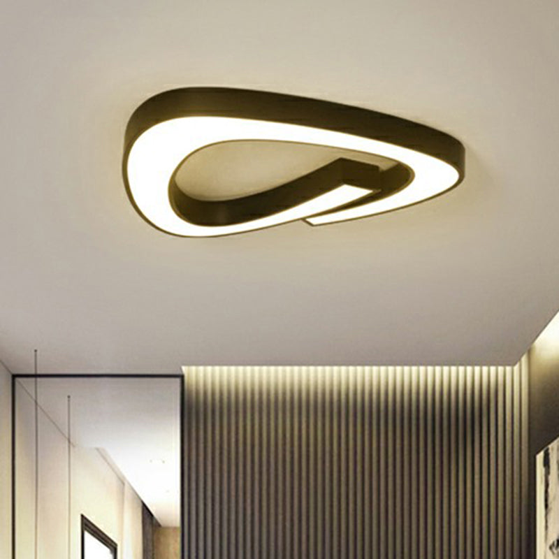 Slaapkamer plafondmontage verlichting moderne zwarte inbouw met geometrische acryl kap