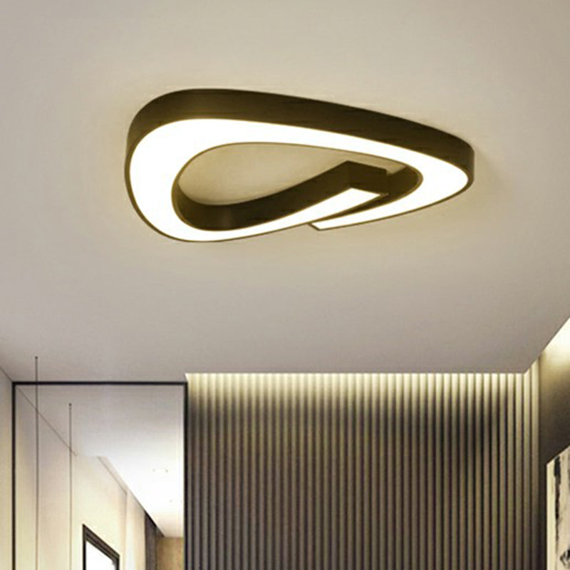 Slaapkamer plafondmontage verlichting moderne zwarte inbouw met geometrische acryl kap