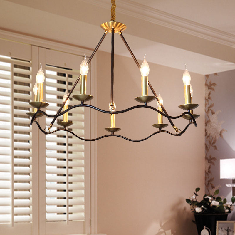 Bougie de lustre en métal noir pendante 6/9/15 Bulbes Pendoir traditionnel Prenant Light pour le salon