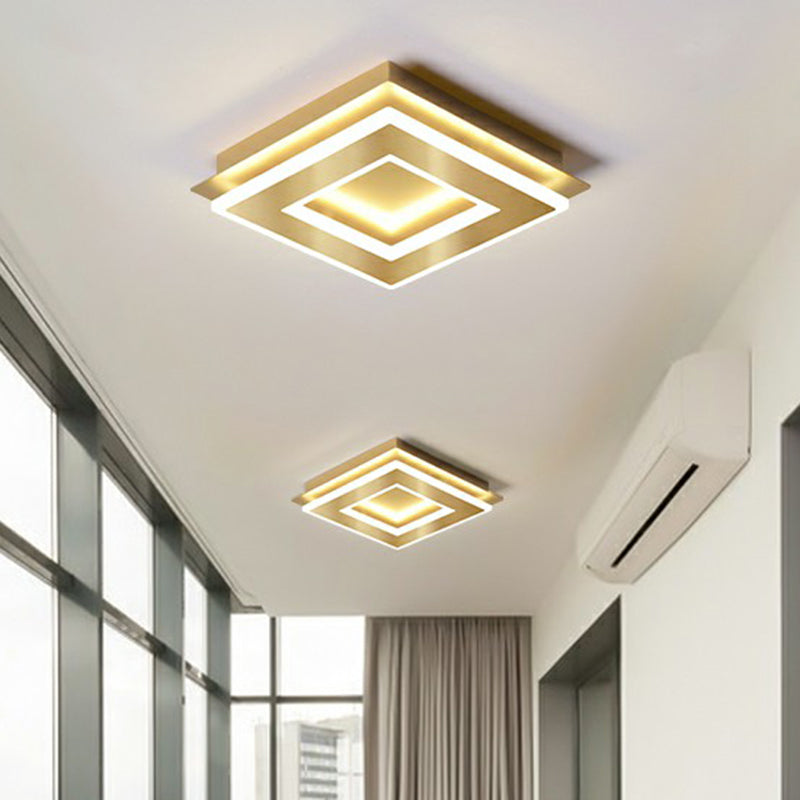 Klein Plafond Flush Mount Licht Eenvoudige Metalen Gang LED Flush Mount Verlichting in goud