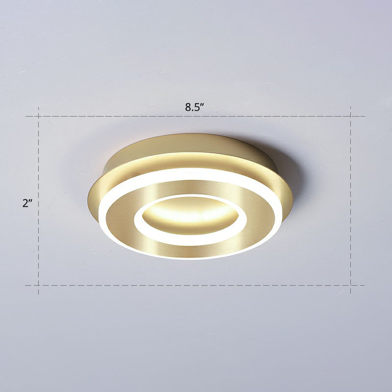 Klein Plafond Flush Mount Licht Eenvoudige Metalen Gang LED Flush Mount Verlichting in goud