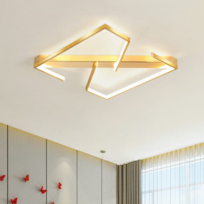 Z-ähnliche Deckenleuchte Simplicity LED-Einbauleuchte für Schlafzimmer aus Metall in Gold