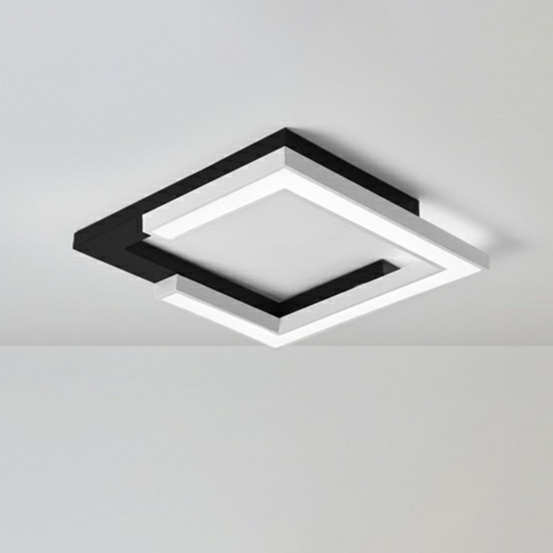 Splicing Square Acrylic LED Ceiling Lamp Nordic Black and White Flush Mount Lighting for Living Room