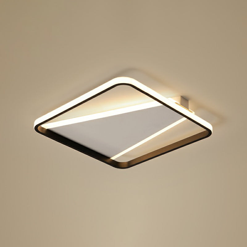 Black Square Shaped Flushmount Light Minimalism Acrylic LED Flush Mount Ceiling Light