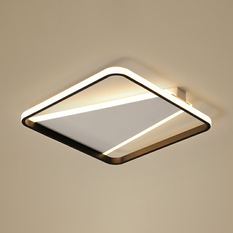 Black Square Shaped Flushmount Light Minimalism Acrylic LED Flush Mount Ceiling Light