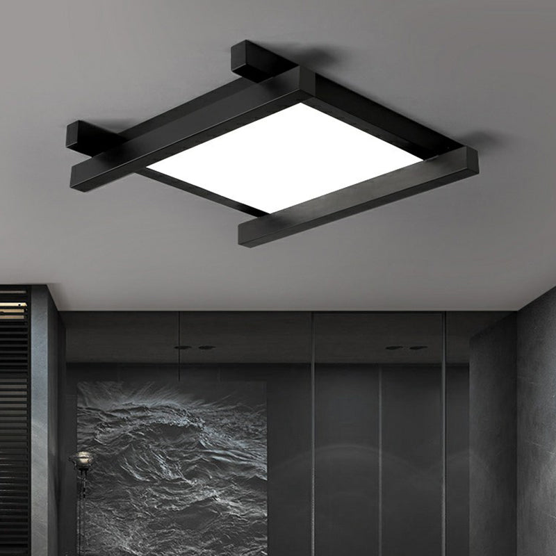 Japanese Checkerboard Design Ceiling Lighting Acrylic Lounge LED Flush Mounted Lamp