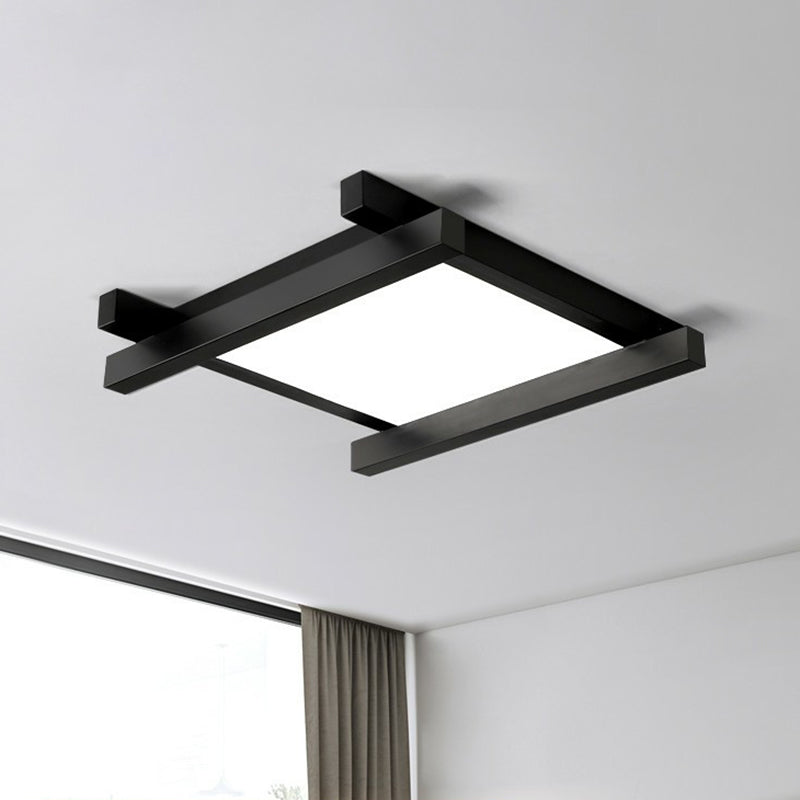 Japanese Checkerboard Design Ceiling Lighting Acrylic Lounge LED Flush Mounted Lamp