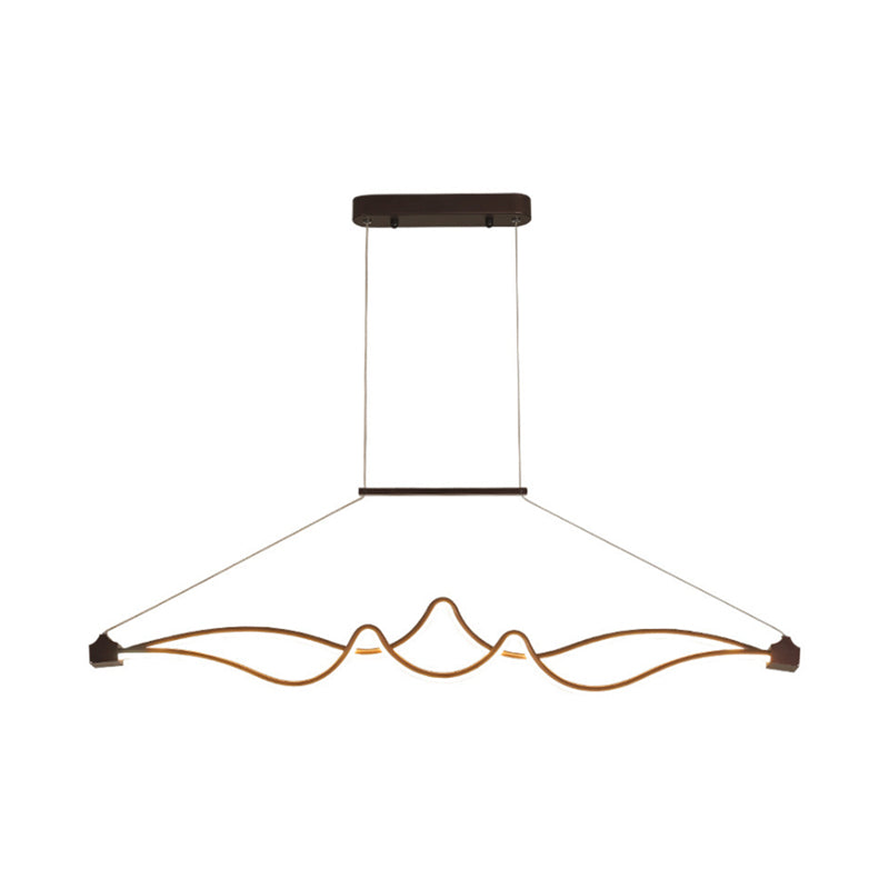 Spiral Acrylic Pendant Chandelier Modernist Led Black Hanging Ceiling Lamp for Dining Room in White/Warm/Natural Light