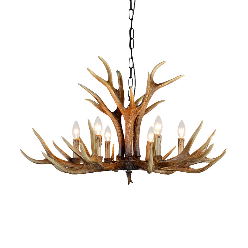 6/8/10 Lichten hars kroonluchter lamp boerderij bruin herten gewei keuken omlaag verlichting hanger