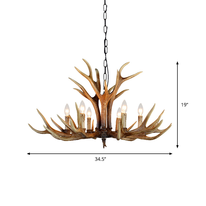 6/8/10 Lichten hars kroonluchter lamp boerderij bruin herten gewei keuken omlaag verlichting hanger