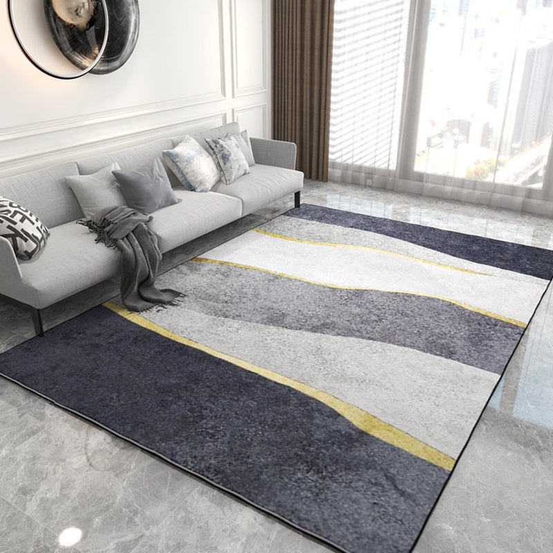 Modern Geometric Printed Rug Multi-Color Synthetics Area Rug Pet Friendly Easy Care Washable Area Carpet for Parlor