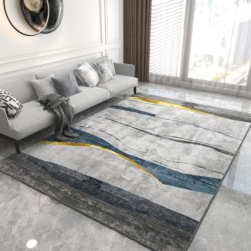 Modern Geometric Printed Rug Multi-Color Synthetics Area Rug Pet Friendly Easy Care Washable Area Carpet for Parlor