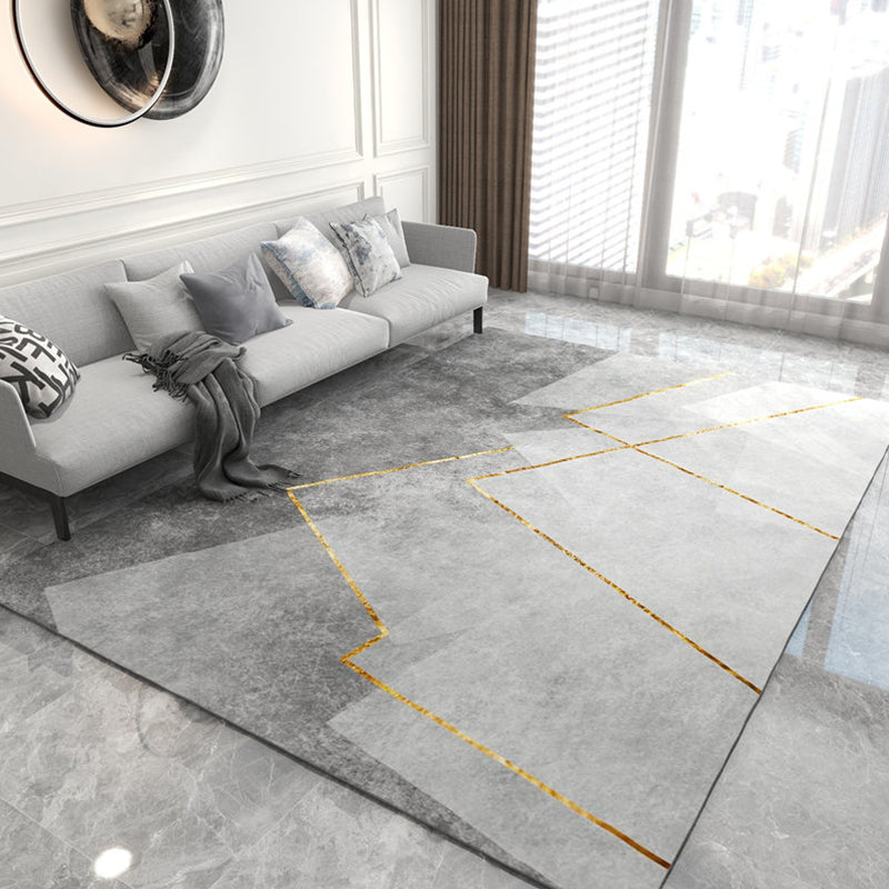 Modern Geometric Printed Rug Multi-Color Synthetics Area Rug Pet Friendly Easy Care Washable Area Carpet for Parlor