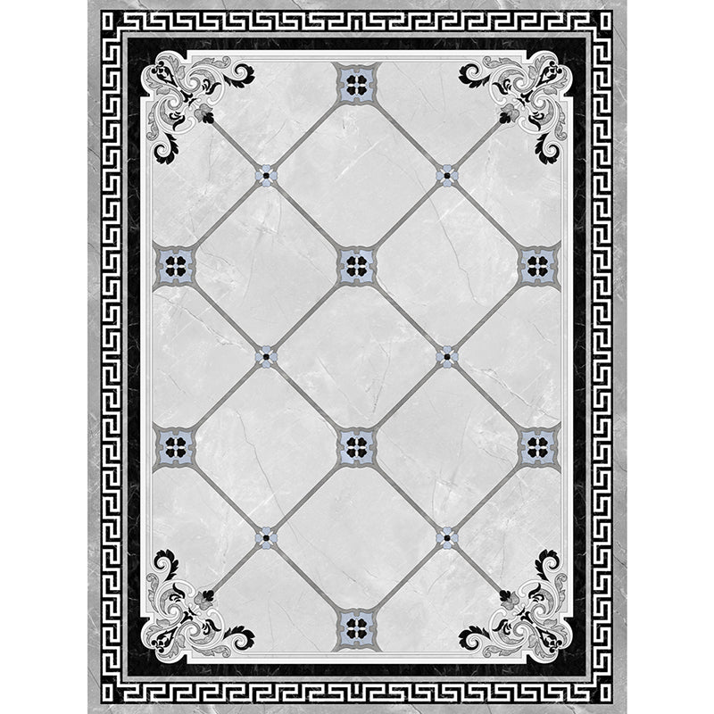 Formal Living Room Rug Multi Color Geometric Pattern Area Carpet Leather Non-Slip Backing Pet Friendly Easy Care Rug