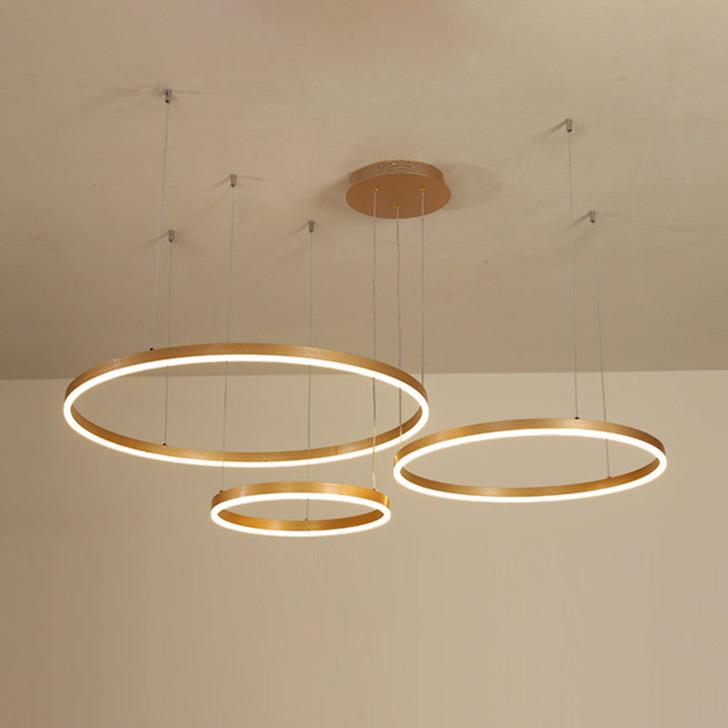 ANELLO GOLD REDENTE LAMONO MODERNO MODERNA 2/3/4 LUCI ACRILICA LED APPILE LIGUE IN LUCE BIANCA/CALDA