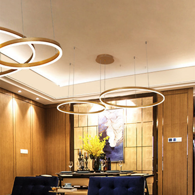 ANELLO GOLD REDENTE LAMONO MODERNO MODERNA 2/3/4 LUCI ACRILICA LED APPILE LIGUE IN LUCE BIANCA/CALDA