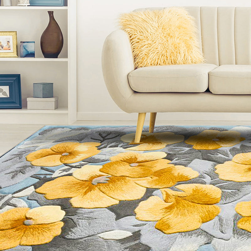 Frans land bloemenprint vloerkleed meerkleurig polypropyleen tapijt antislip achterkant vlekbestendig binnentapijt voor decoratie